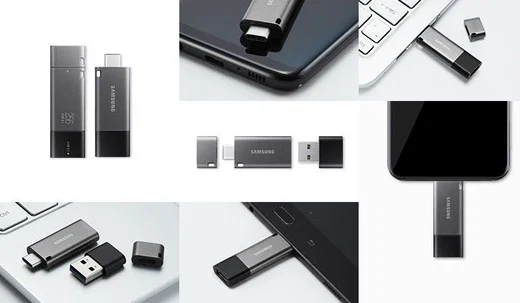 Originele Samsung Duo Plus USB Stick met USB-C 128GB Geheugen Grijs afbeelding 12