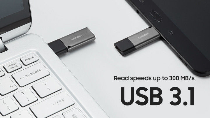 Originele Samsung Duo Plus USB Stick met USB-C 128GB Geheugen Grijs afbeelding 13