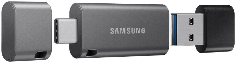 Originele Samsung Duo Plus USB Stick met USB-C 128GB Geheugen Grijs afbeelding 2