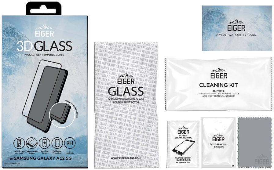 Eiger Samsung Galaxy A12 Tempered Glass Case Friendly Gebogen afbeelding 5