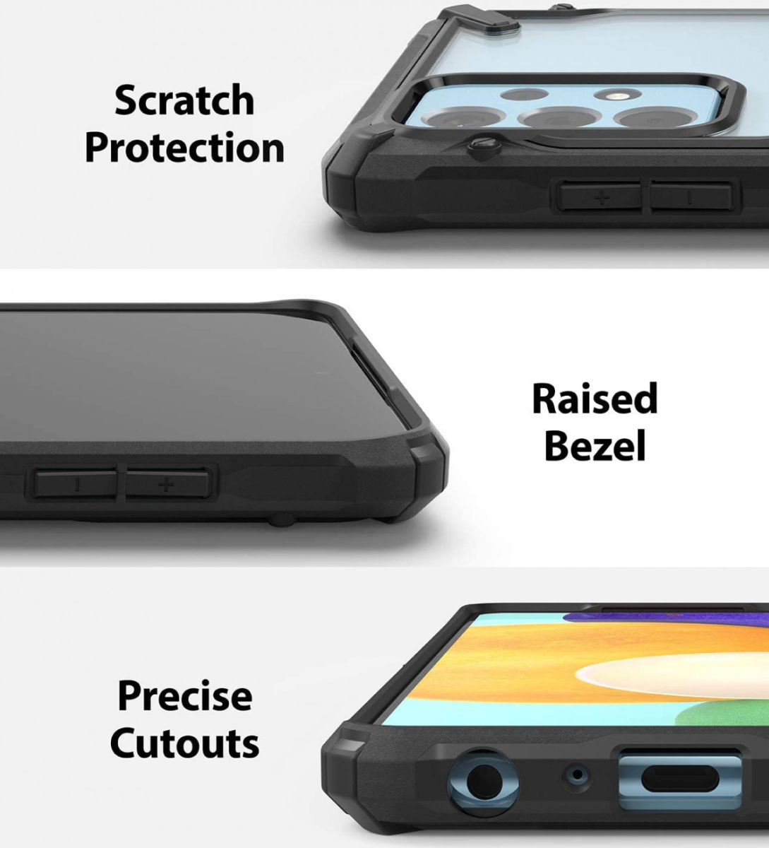 Ringke Fusion X Samsung Galaxy A52 / A52S Hoesje Transparant Zwart afbeelding 4