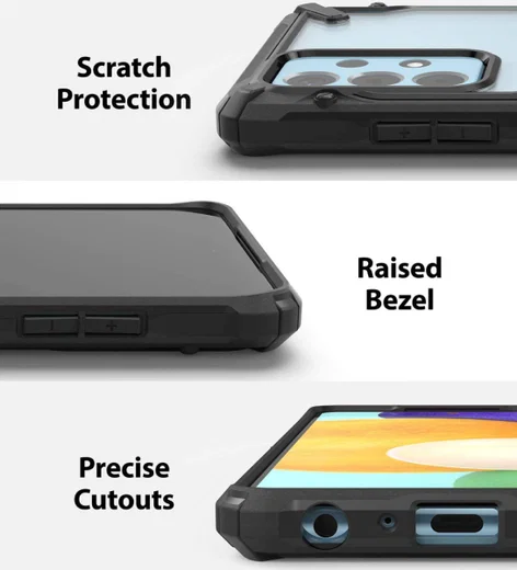 Ringke Fusion X Samsung Galaxy A52 / A52S Hoesje Transparant Zwart afbeelding 4