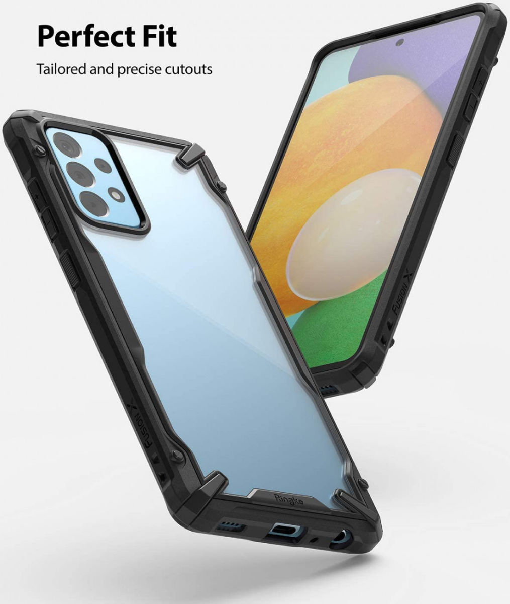 Ringke Fusion X Samsung Galaxy A52 / A52S Hoesje Transparant Zwart afbeelding 5