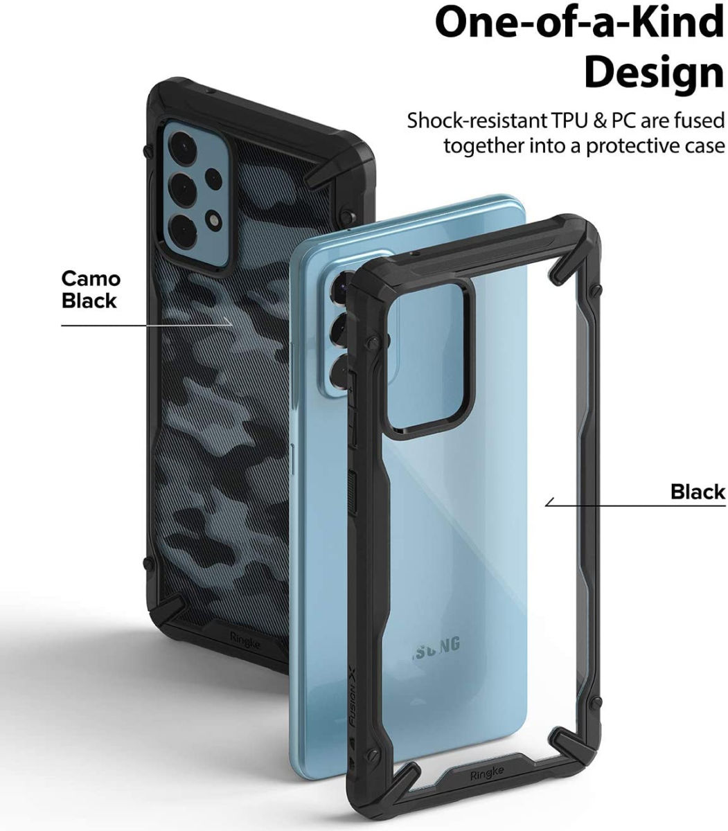 Ringke Fusion X Samsung Galaxy A52 / A52S Hoesje Transparant Zwart afbeelding 8