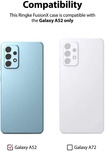 Ringke Fusion X Samsung Galaxy A52 / A52S Hoesje Transparant Zwart afbeelding 10