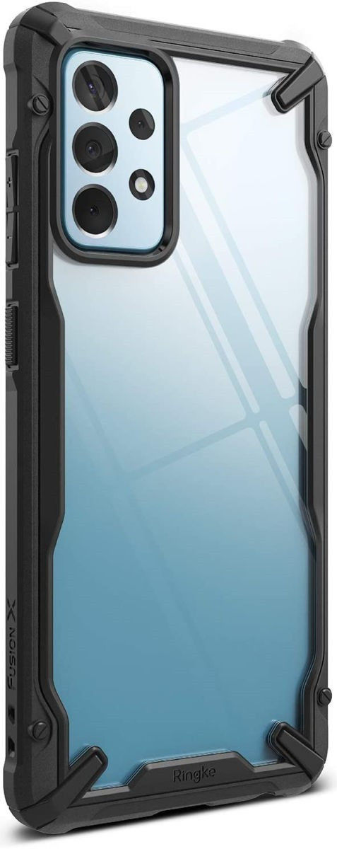 Ringke Fusion X Samsung Galaxy A52 / A52S Hoesje Transparant Zwart afbeelding 1