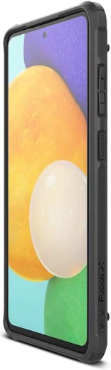 Ringke Fusion X Samsung Galaxy A52 / A52S Hoesje Transparant Zwart afbeelding 2