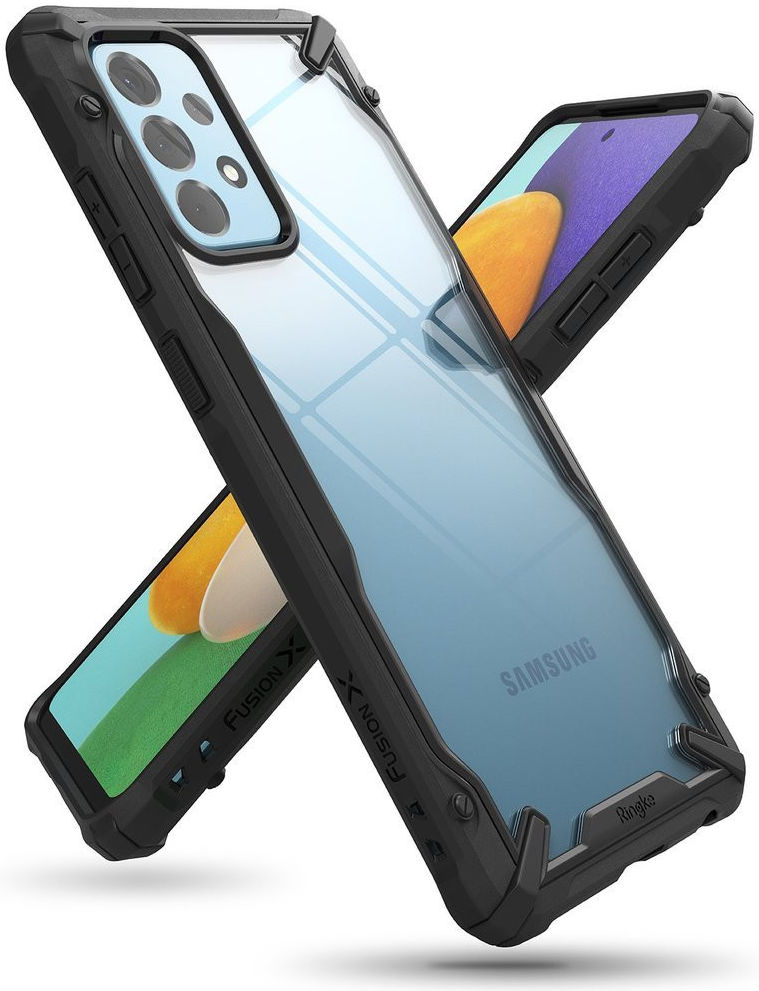 Ringke Fusion X Samsung Galaxy A52 / A52S Hoesje Transparant Zwart afbeelding 3