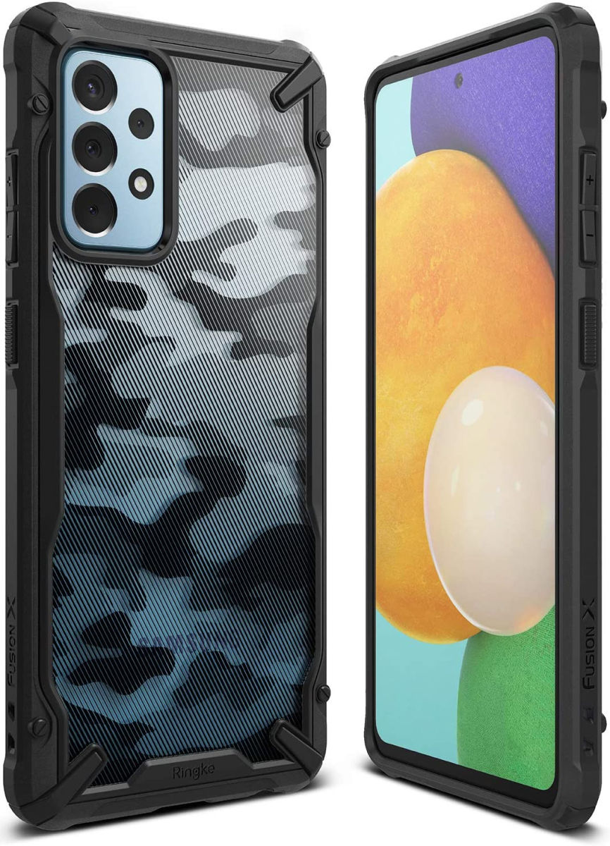 Ringke Fusion X Samsung Galaxy A52 / A52S Hoesje Camo Zwart afbeelding 12