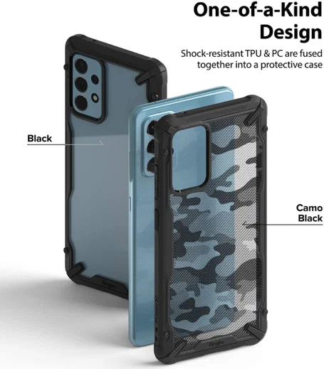 Ringke Fusion X Samsung Galaxy A52 / A52S Hoesje Camo Zwart afbeelding 6