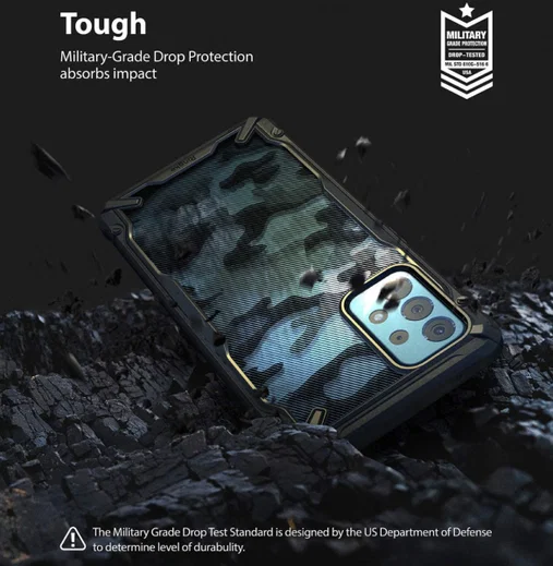 Ringke Fusion X Samsung Galaxy A52 / A52S Hoesje Camo Zwart afbeelding 7