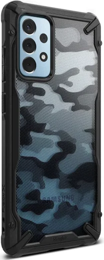Ringke Fusion X Samsung Galaxy A52 / A52S Hoesje Camo Zwart afbeelding 1