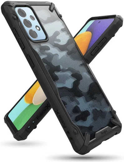 Ringke Fusion X Samsung Galaxy A52 / A52S Hoesje Camo Zwart afbeelding 3