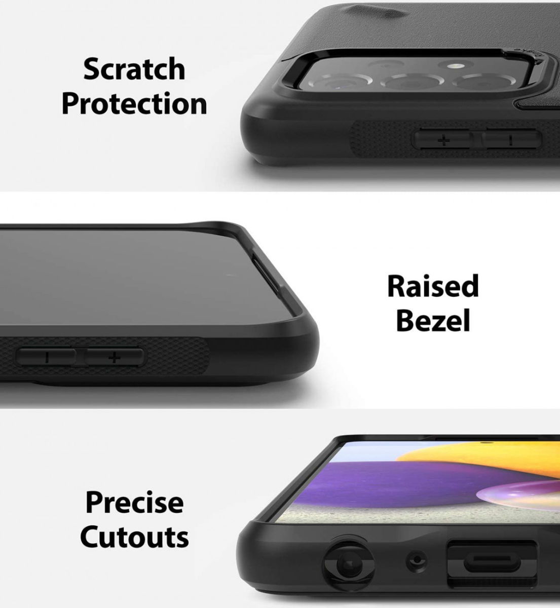 Ringke Onyx Samsung Galaxy A72 Hoesje Flexibel TPU Back Cover Zwart afbeelding 5