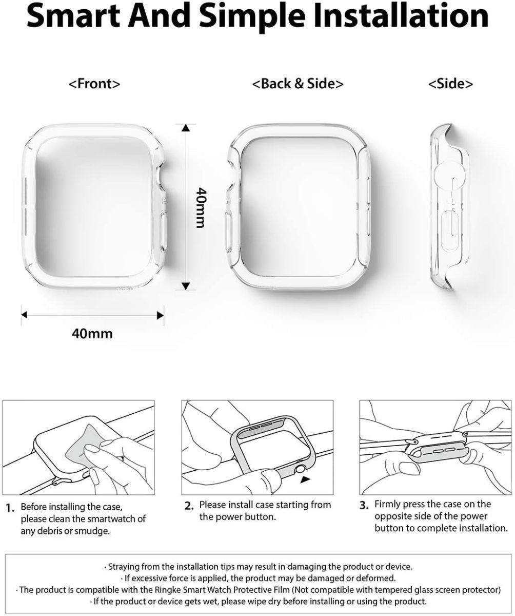 Ringke Slim - Apple Watch 40MM Hoesje - Extra Dun - Transparant (2-Pack) afbeelding 9