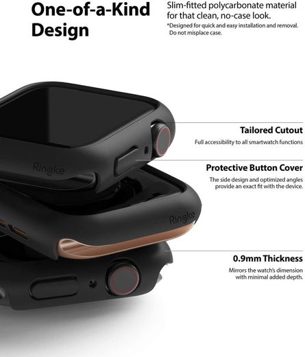 Ringke Slim - Apple Watch 40MM Hoesje - Extra Dun - Zwart (2-Pack) afbeelding 3