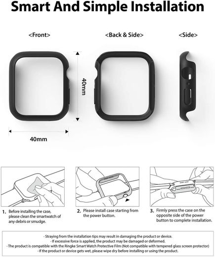 Ringke Slim - Apple Watch 40MM Hoesje - Extra Dun - Zwart (2-Pack) afbeelding 8