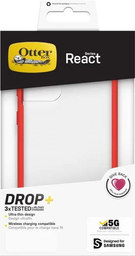 OtterBox React Samsung Galaxy S21 Plus Hoesje Transparant Rood afbeelding 12