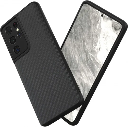RhinoShield SolidSuit Samsung Galaxy S21 Ultra Hoesje Carbon Fiber afbeelding 1