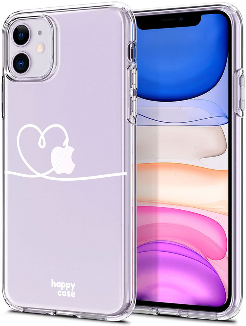 HappyCase Apple iPhone 11 Hoesje Flexibel TPU Hartje Print afbeelding 6