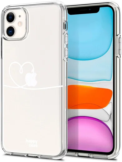 HappyCase Apple iPhone 11 Hoesje Flexibel TPU Hartje Print afbeelding 1