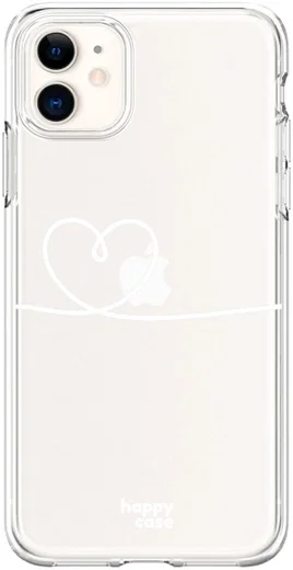 HappyCase Apple iPhone 11 Hoesje Flexibel TPU Hartje Print afbeelding 2