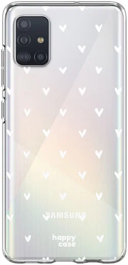 HappyCase Samsung Galaxy A71 Hoesje Flexibel TPU Hartjes Print afbeelding 1