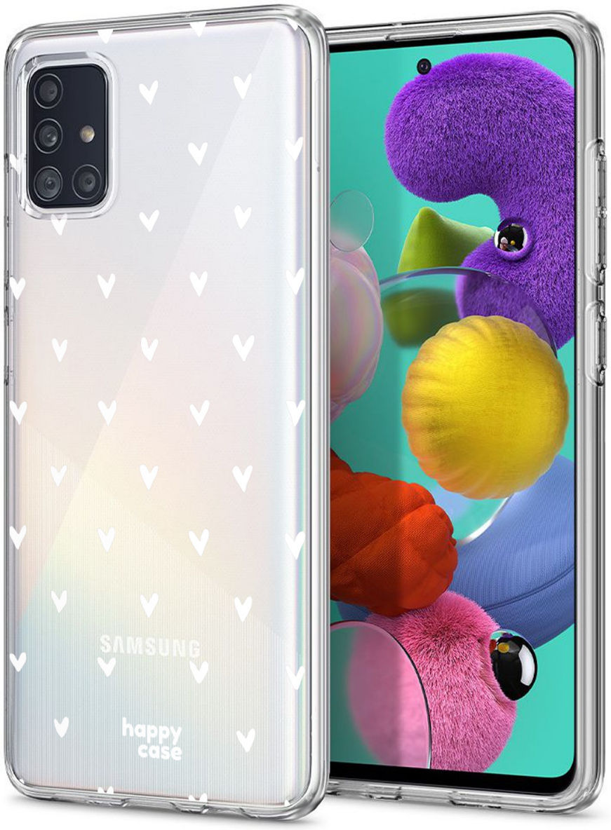 HappyCase Samsung Galaxy A71 Hoesje Flexibel TPU Hartjes Print afbeelding 2