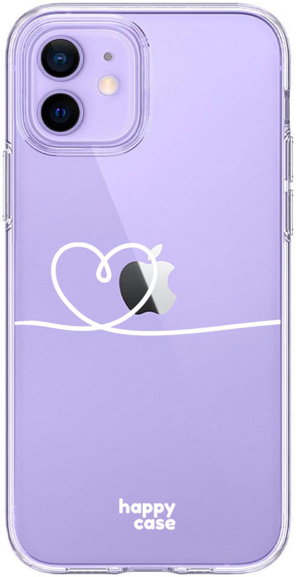 HappyCase iPhone 12 / 12 Pro Hoesje Flexibel TPU Hartje Print afbeelding 1