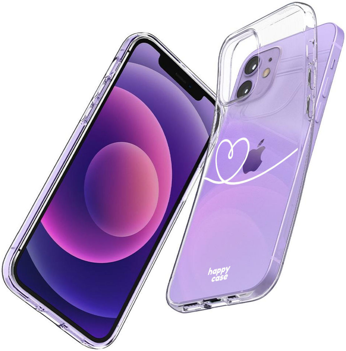 HappyCase iPhone 12 / 12 Pro Hoesje Flexibel TPU Hartje Print afbeelding 5