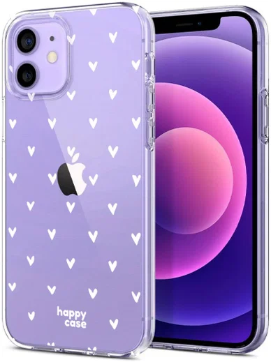 HappyCase iPhone 12 / 12 Pro Hoesje Flexibel TPU Hartjes Print afbeelding 2