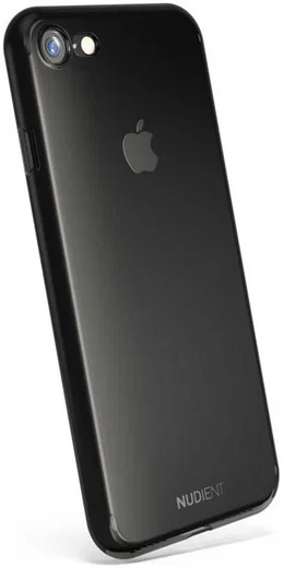 Nudient Glossy Thin Case iPhone 7/8/SE 2020/2022 Hoesje Clear Zwart afbeelding 1