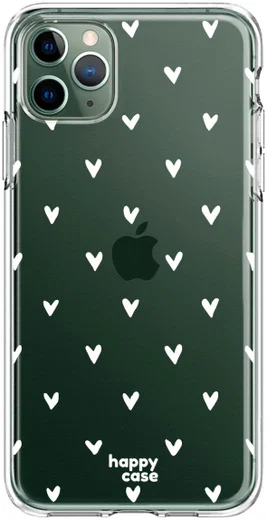 HappyCase iPhone 11 Pro Hoesje Flexibel TPU Hartjes Print afbeelding 1