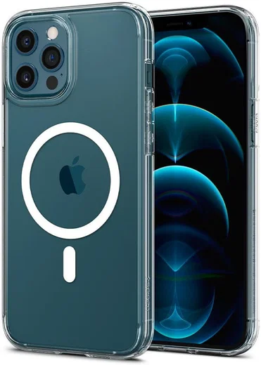 Spigen Ultra Hybrid iPhone 12/12 Pro Hoesje MagSafe Transparant/Wit afbeelding 1