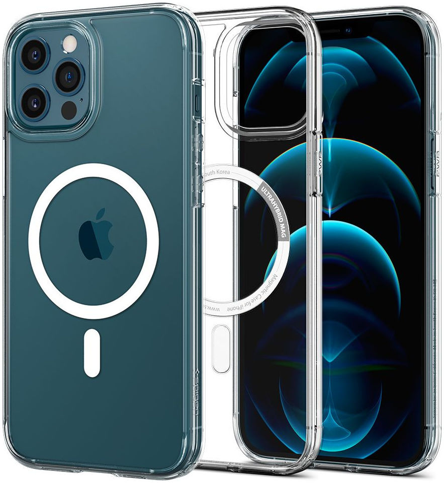 Spigen Ultra Hybrid iPhone 12/12 Pro Hoesje MagSafe Transparant/Wit afbeelding 3