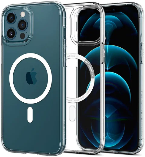 Spigen Ultra Hybrid iPhone 12/12 Pro Hoesje MagSafe Transparant/Wit afbeelding 3