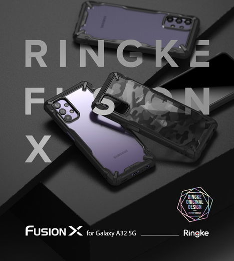 Ringke Fusion X Samsung Galaxy A32 5G Hoesje Transparant Zwart afbeelding 8