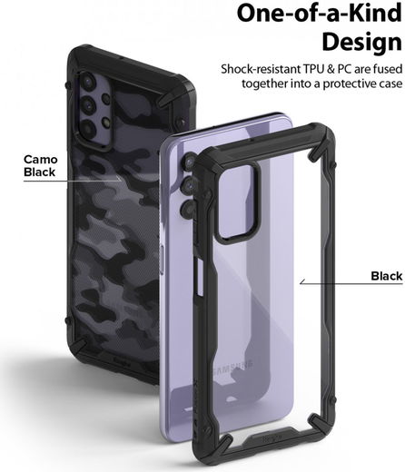 Ringke Fusion X Samsung Galaxy A32 5G Hoesje Transparant Zwart afbeelding 3