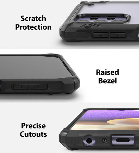 Ringke Fusion X Samsung Galaxy A32 5G Hoesje Transparant Zwart afbeelding 6