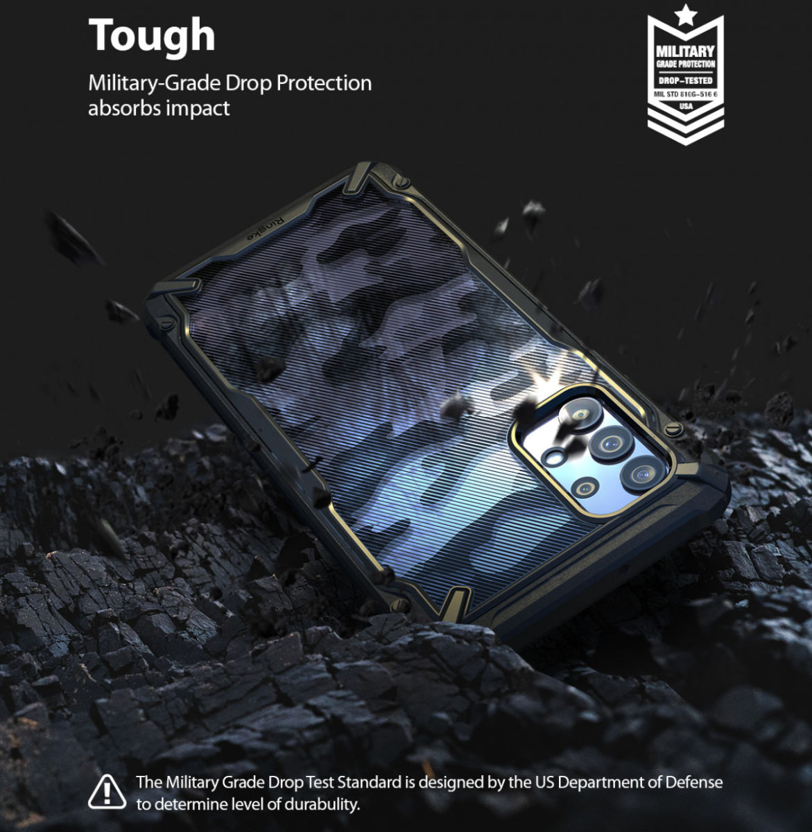 Ringke Fusion X Samsung Galaxy A32 5G Hoesje Transparant Zwart afbeelding 7