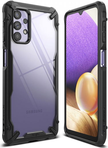 Ringke Fusion X Samsung Galaxy A32 5G Hoesje Transparant Zwart afbeelding 2