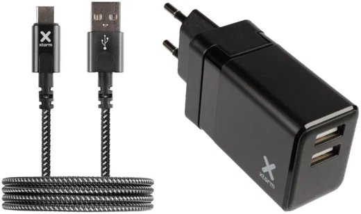 Xtorm Volt Reislader 17W Oplader Dubbele USB + USB to USB-C Kabel 1M afbeelding 1