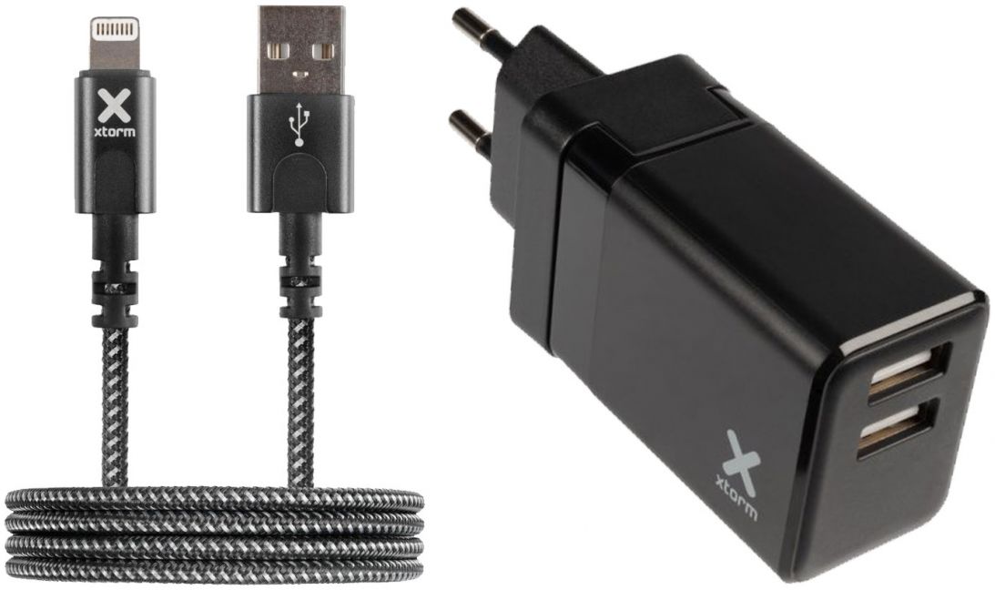 Xtorm Volt Reislader 17W Oplader 2x USB + USB to Lightning Kabel 1M afbeelding 1