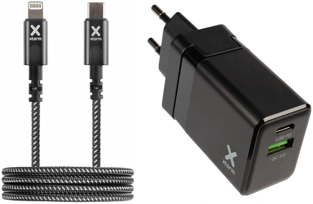 Xtorm Volt Reislader 18W PD Snel Lader + USB-C to Lightning Kabel 1M afbeelding 1