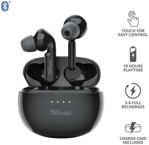 Trust Nika Touch XP Bluetooth Headset In-Ear Draadloze Oordopjes Zwart afbeelding 4