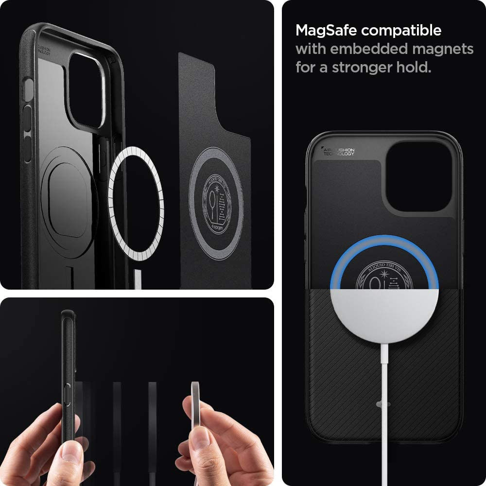 Spigen Mag Armor iPhone 12 / 12 Pro Hoesje voor Apple MagSafe Zwart afbeelding 7