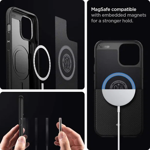 Spigen Mag Armor iPhone 12 / 12 Pro Hoesje voor Apple MagSafe Zwart afbeelding 7