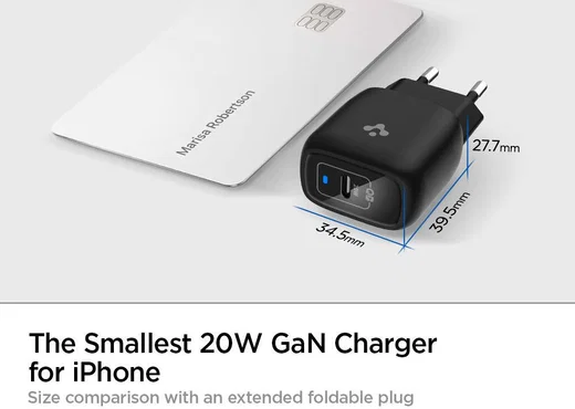 Spigen PowerArc ArcStation 20W Power Delivery 3.0 USB-C Oplader Zwart afbeelding 6