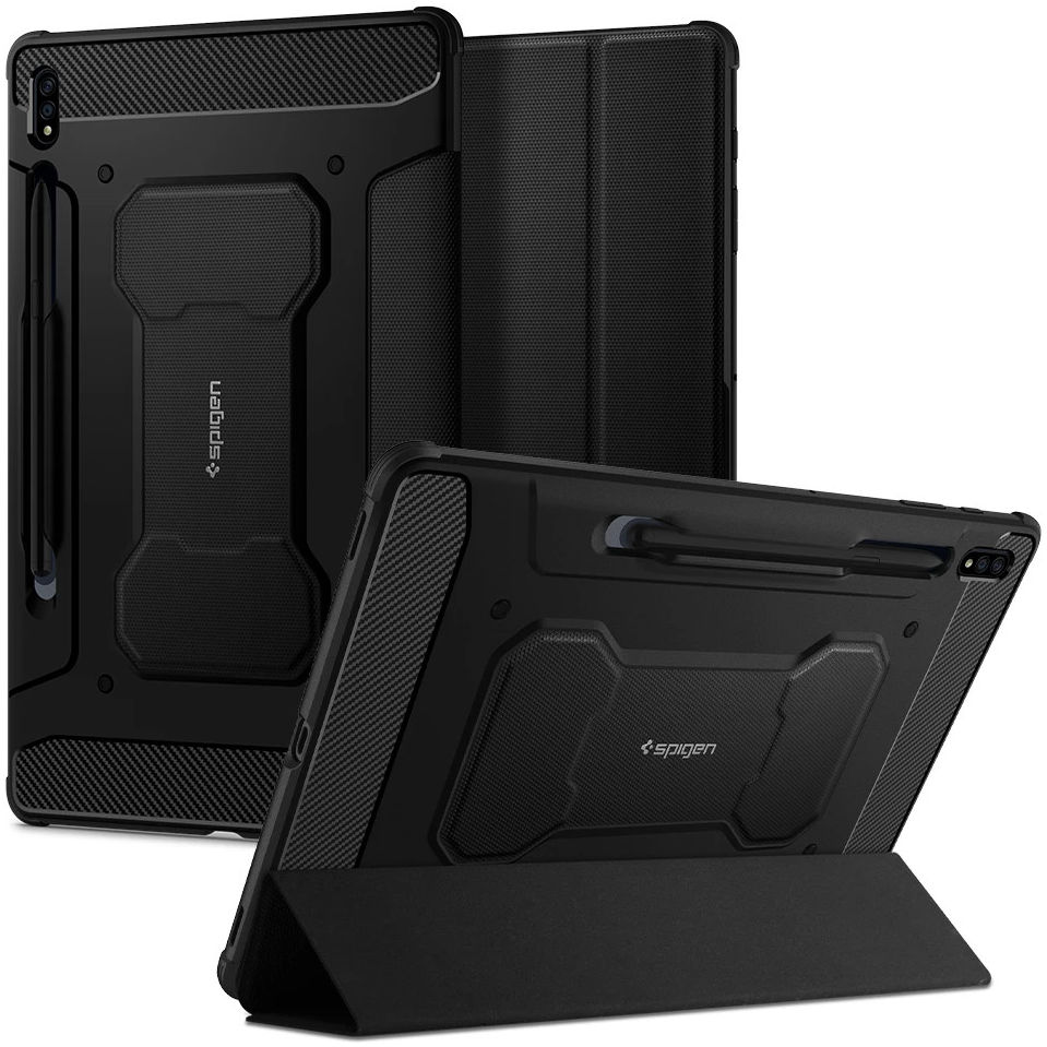 Spigen Rugged Armor Pro Samsung Galaxy Tab S7 Plus Hoes Zwart afbeelding 2