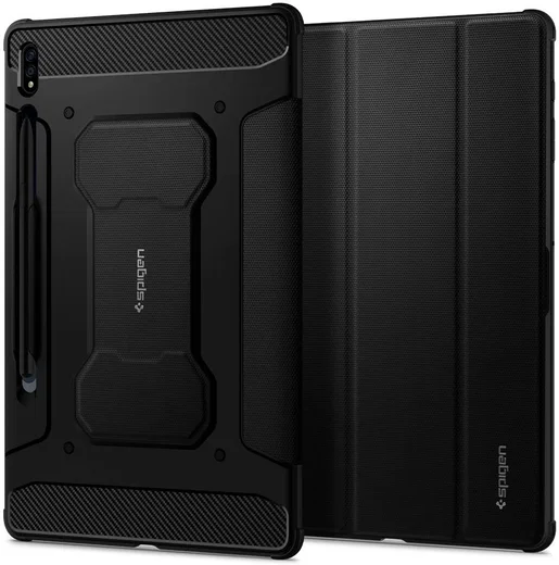 Spigen Rugged Armor Pro Samsung Galaxy Tab S7 Plus Hoes Zwart afbeelding 1